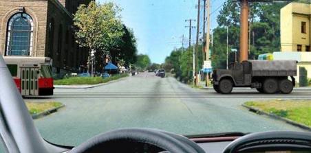Which vehicle must you give way to if you intend to make a left turn at an intersection?