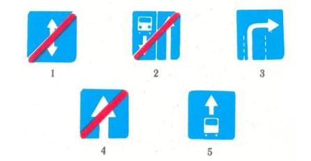 Which of these signs is called "End of one-way road"?