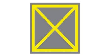 At what maximum distance is the "intersection area" road sign placed at complex intersections if it is not possible to place it at the intersection border?