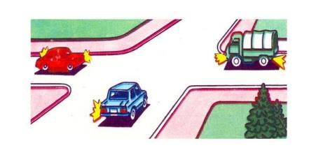 The first to drive through the intersection: