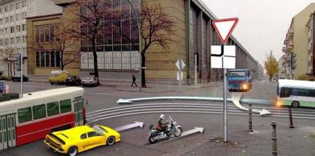 Vehicles will drive through the intersection in the following order: