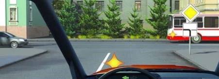 In this situation, when making a left turn, you have to give way to