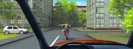 What does the motorcycle driver inform?